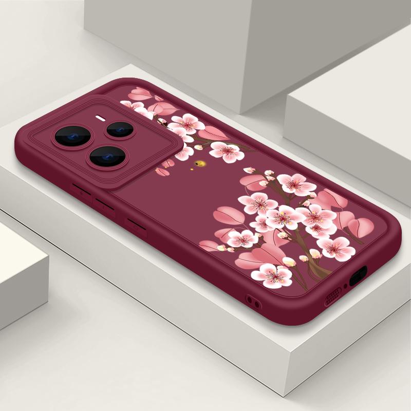 

Цветной цветочный узор ТПУ мягкий чехол для телефона для Xiaomi 14T Pro 13T Poco F6 Pro X6 M6 X5 Redmi Note 14 Pro 13 12 11 10 матовая противоударная задняя крышка Xiaomi Poco X6 Pro розовый/вино красного