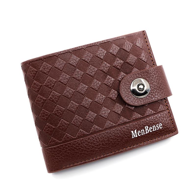 

Новый мужской кошелек с короткой магнитной пряжкой, минималистичный тонкий кожаный PU, модный плетеный кошелек, большая емкость, мужские зажимы для денег