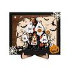 Halloween Ghost Family Sign Wooden Ghost Picture Frame Tabletop Decoration for Halloween Farmhouse Shelf Desktop Home Decor