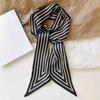 A Easy 37.01inch Long Black and White Striped Scarf, Perfect for Decorating A Commuting Shirt Can Be Used As A Small Neck Scarf Hair Tie Bag Accessory