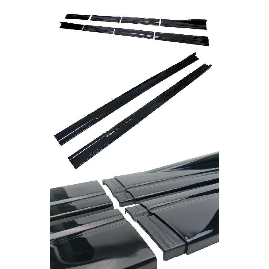 Universelle Auto-Seitenschweller-Verlängerungslippe Rocker Panel ABS Lackiert Hochglanz Schwarz 8 Stück Für BMW Zubehör E92 E90 E87 E91 F30 F10 G3