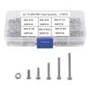 XSAJU 210-Piece Set of M2.5 Hex Bolts and Nuts, 304 Stainless Steel, Silver, with Case