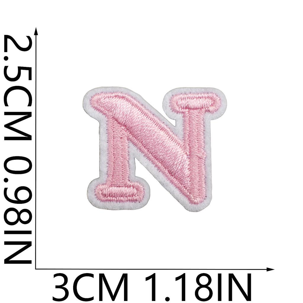 Mini Pegatina de Tela Bordada con Alfabeto Inglés Tamaño Pequeño DIY para Bolso Cambiante Parche Decorativo Pegatina Etiqueta Bordada por Computadora Número