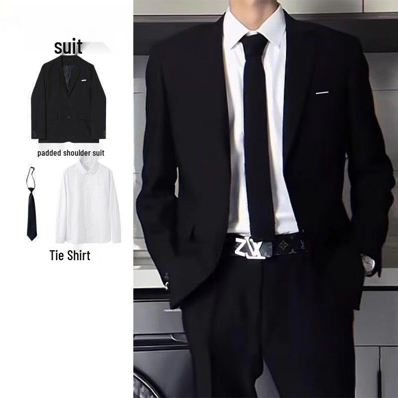 Men's Formal Suit Set: Jacket, Uniform, Groomsman, Groom, Wedding Tuxedo, Business & School Wear.