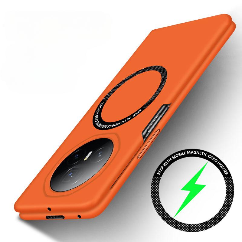 

Для Huawei Honor Magic V3 VS3 чехол для Magsafe Magnetic Frameless Hard PC Cover Honor Magic V3 V2 VS2 VS Ультратонкий чехол для телефона с беспроводной зарядкой honor magic V3 оранжевый