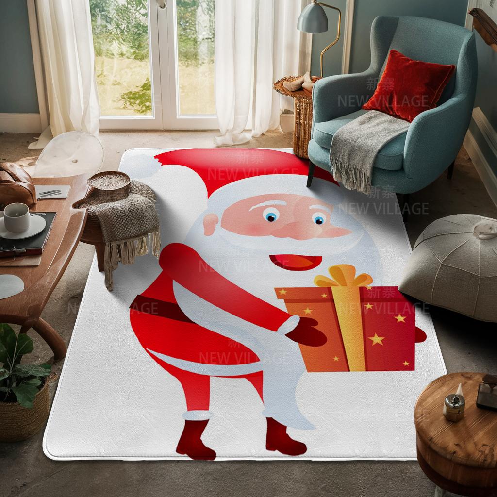 House Entrance Carpet Home Door Mat Living Room Bath Foot Bathroom Non-slip Water Absorption Rugs Bath Merry Christmas Winter