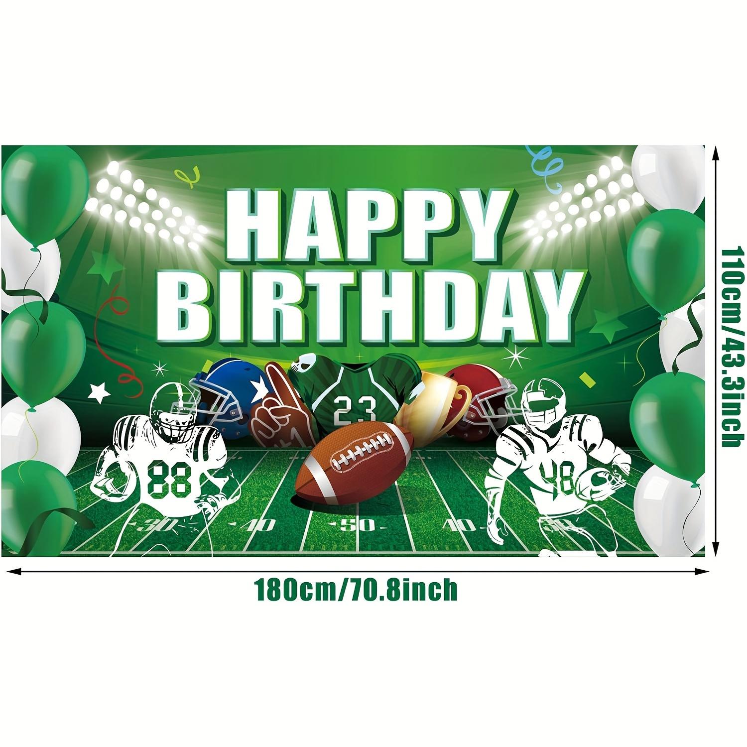 

1 шт. Футбольный фон для дня рождения - Футбольный баннер для Супербоула, вечеринки спортивного фаната и реквизит для фотобудки зелёный