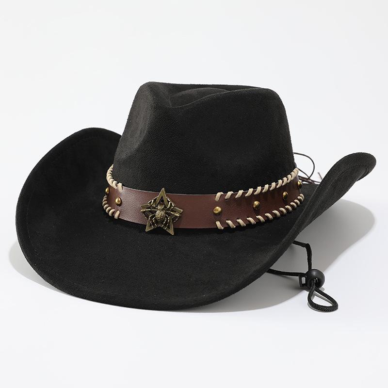 New men's and women's European and American style couple's western cowboy hat, sunscreen hat, American big edge top hat, jazz hat.