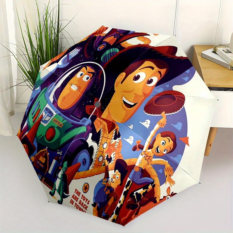 

Toy Story 2,Woody Automatic Folding Umbrella - Simple 8-Rib Design, Bright Cartoon Pattern, Durable Iron Frame, Suitable For Travel, Outdoor