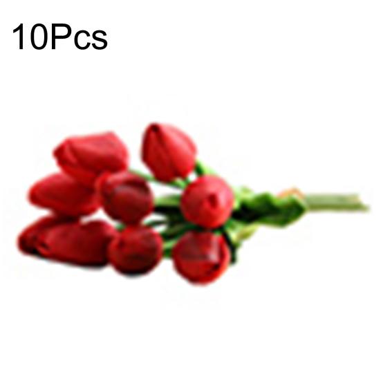 

1 букет искусственных тюльпанов домашний сад свадебная цветочная композиция настольный декор 10pcs красный