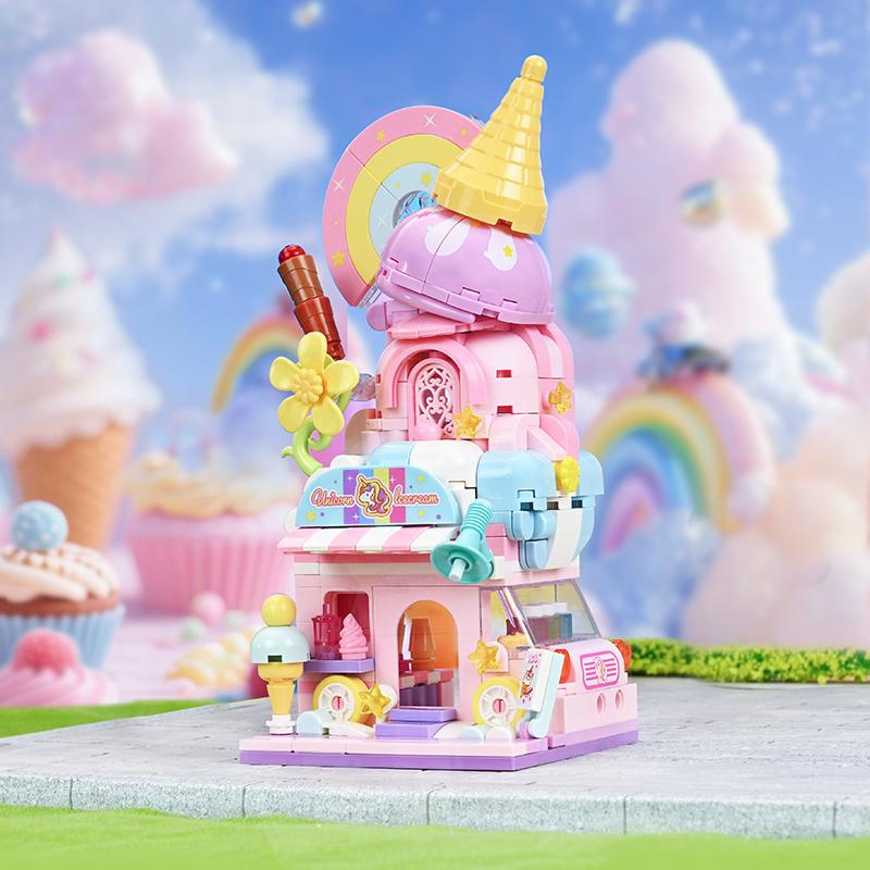 

Latest Keeppley Vivid Street View Construction Blocks Plaything Cartoon Fantasy Fairy Tale Town Desktop Decoration Girl Birthday Gift no box