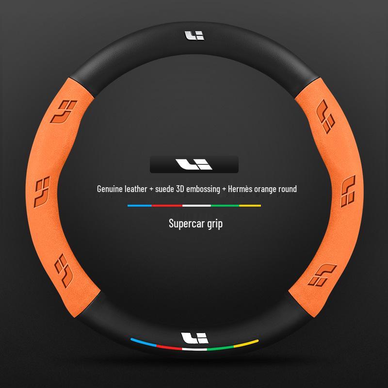 Ideal Steering Wheel Cover – Genuine Leather & Suede, Carbon Fiber, Four Seasons Compatible (Models: ONE L9, L8, L7, L6 MEGA)
