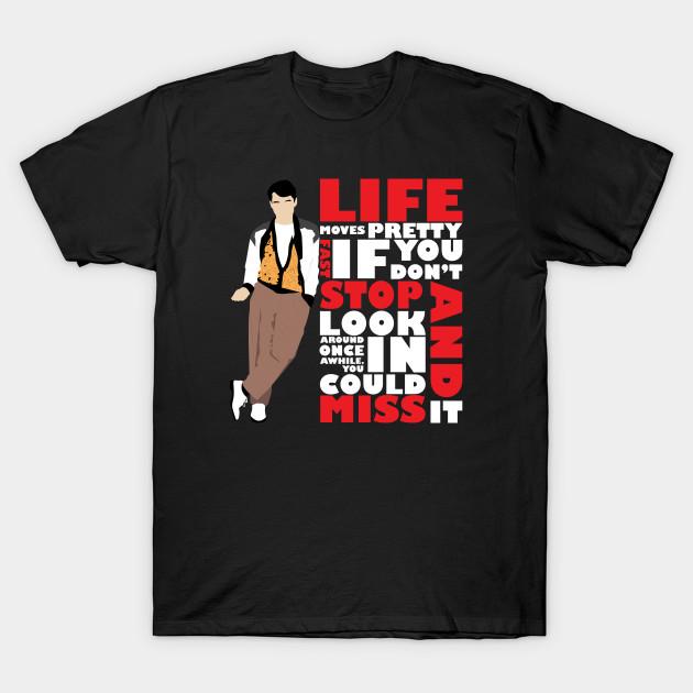 

Men Black Print T-shirt Life Moves Pretty Fast (White) No-Cut Transfer Paper Print Cotton Tshirt XL чорний