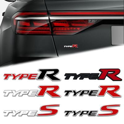 Car Accessories Metal Type S Emblem Rear Trunk Body Typer Badge Sticker For Acura Accord Civic Spirior Odyssey Mugen