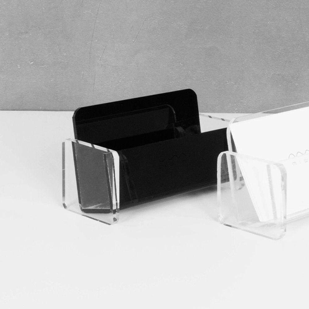 High-End Business Cards Display Holders Black&Clear Name Cards Organizer  Tabletop