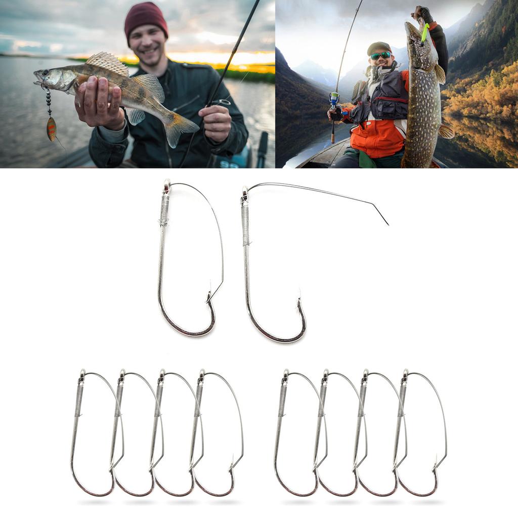 10Pcs Wacky Rig Hooks Replacement Sharp Weedless Fishing Hooks Wacky Worm Hooks for Wacky Rigging Worm Lure Rustproof