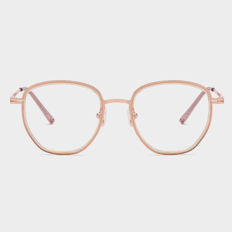LOOKING4U NeoRetro B374 C1 Rose Gold Blue Light Blocking Glasses