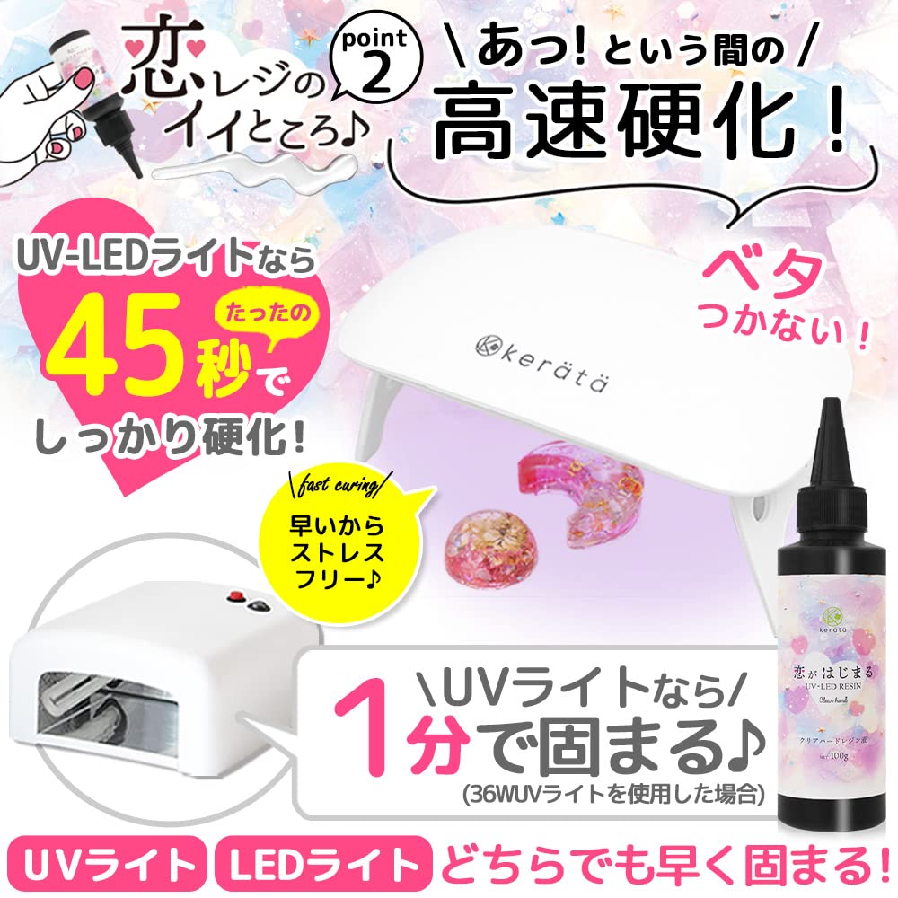 Keratta Resin Love Hard Liquid, Begins, Type, UV-LED, Transparent, Clear, Koi-Regi (200g)