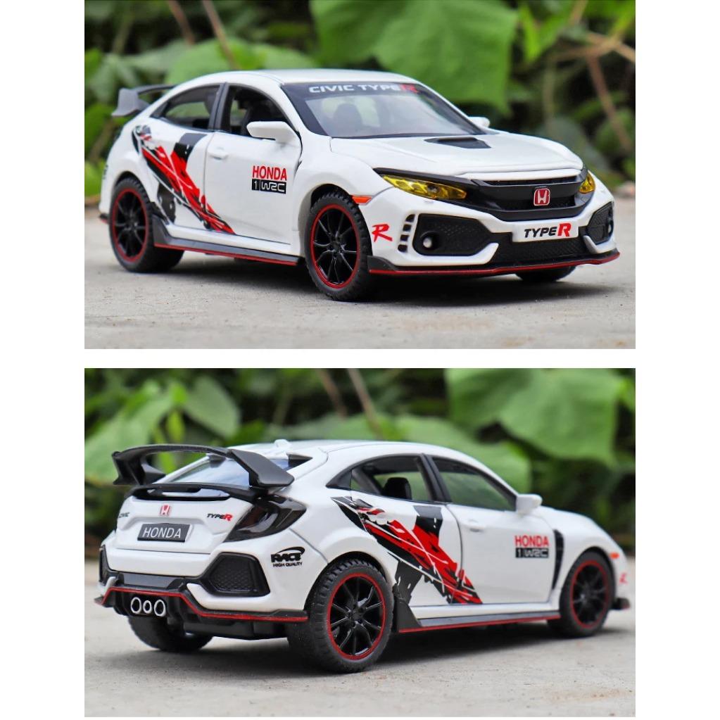 1/32 HONDA CIVIC TYPE-R Diecasts & Toy Vehicles Metal Car Model Sound Light Collection Car Toys for Children Christmas Gift