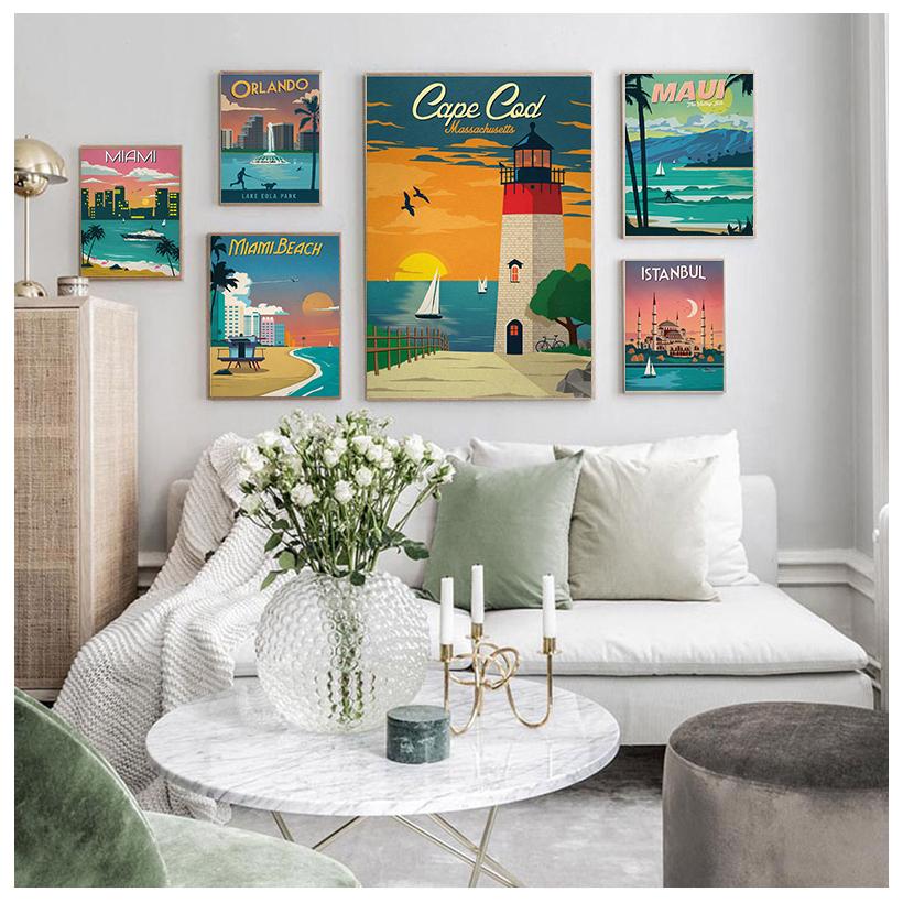 

Hd печать холст художественная живопись Нью-Йорк Нидерланды Амстердам Лондон винтажные путешествия города пейзаж плакаты настенная картина без рамки