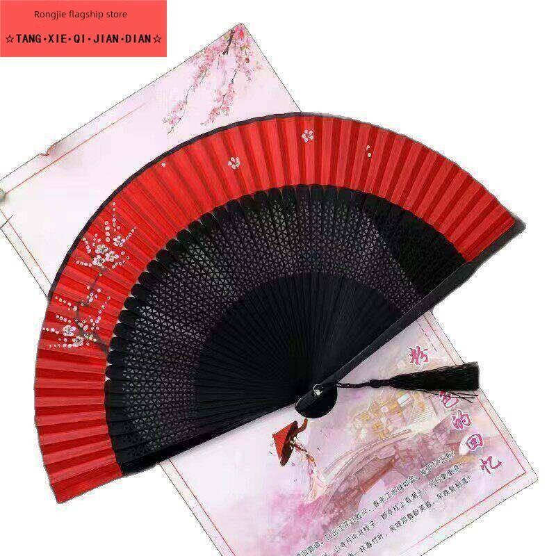 Red Dance Fan, Folding Fan for Dancing, Classical Dance, Chinese Style, Ancient Style, Hanfu
