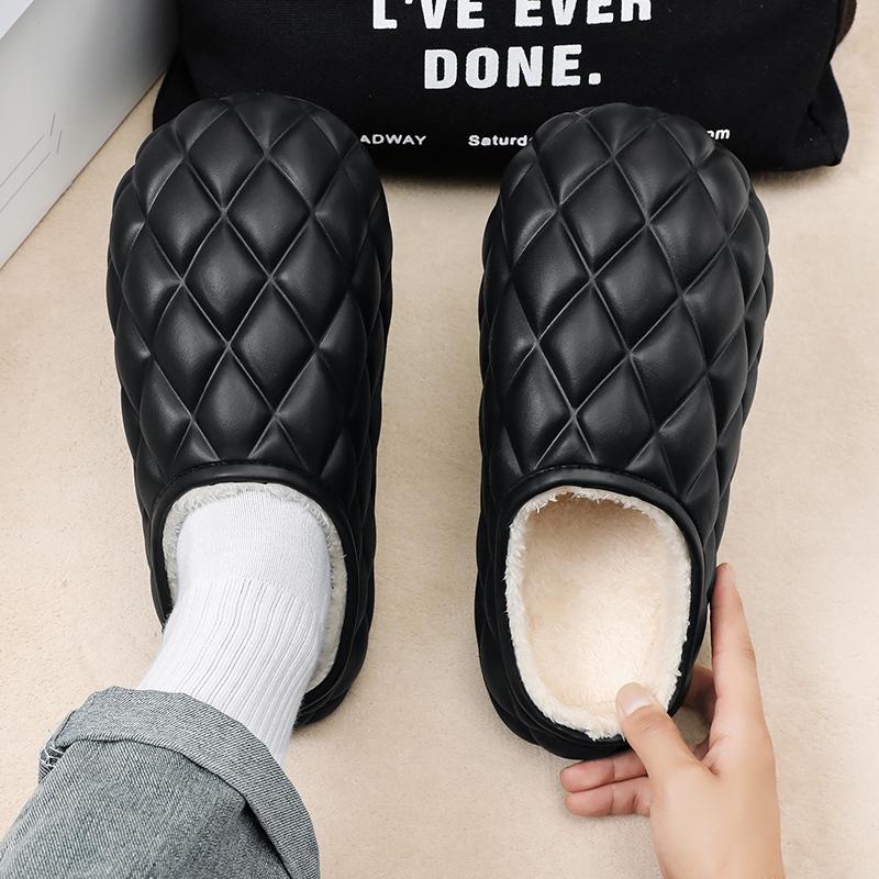 Fashion Men's Shoes Slippers For Home Cute Pineapple Big Round Toe Bathroom Water Proof Lightweight Platform Warm Plush Mens Slipper