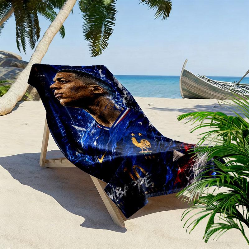 Kylian Mbappé Pride Strandtuch, Großes Weiches Schnelltrocknendes Handtuch für Strand Camping Schwimmen