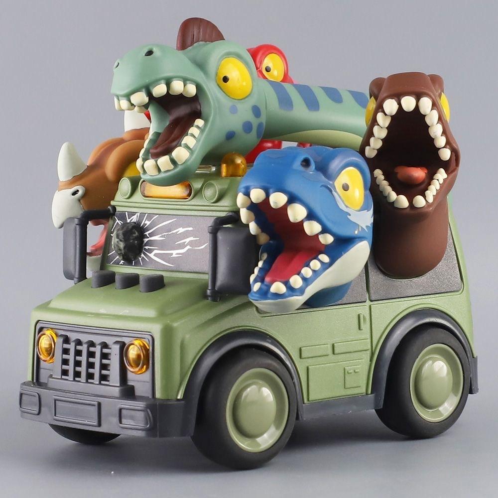 

Creative Children s Toy Car Model Dinosaur Marine Animal Sound and Light Inertia School Bus