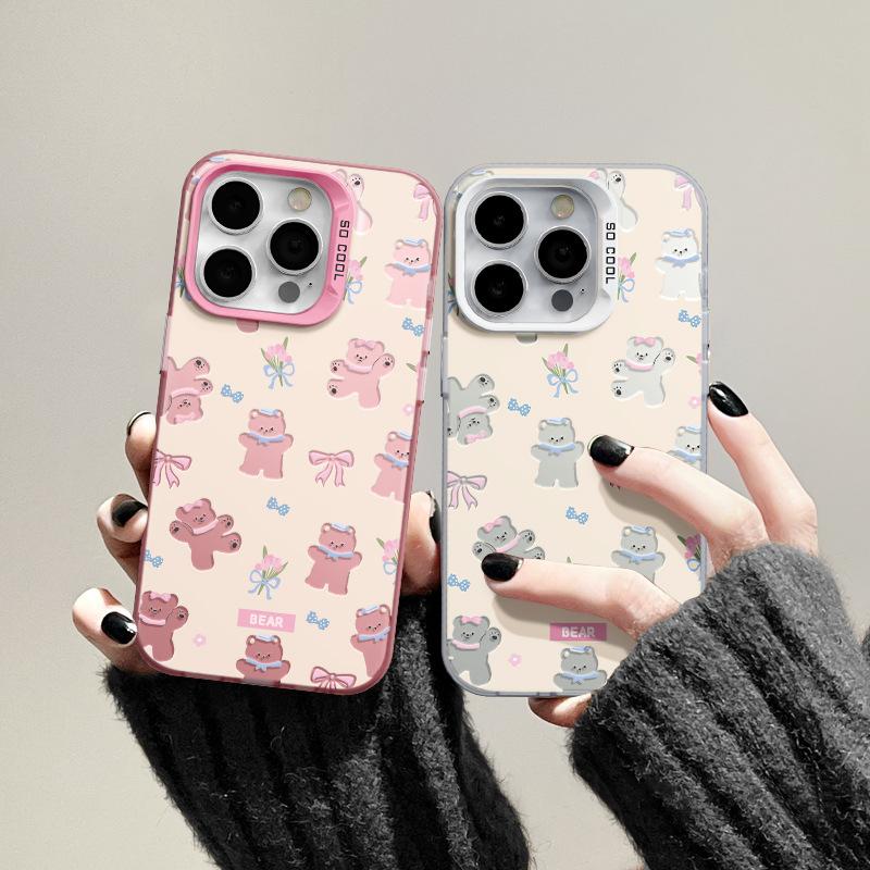 Applicable to Apple 11 mobile phone case female new iphone11promax couple cute cartoon bow bear