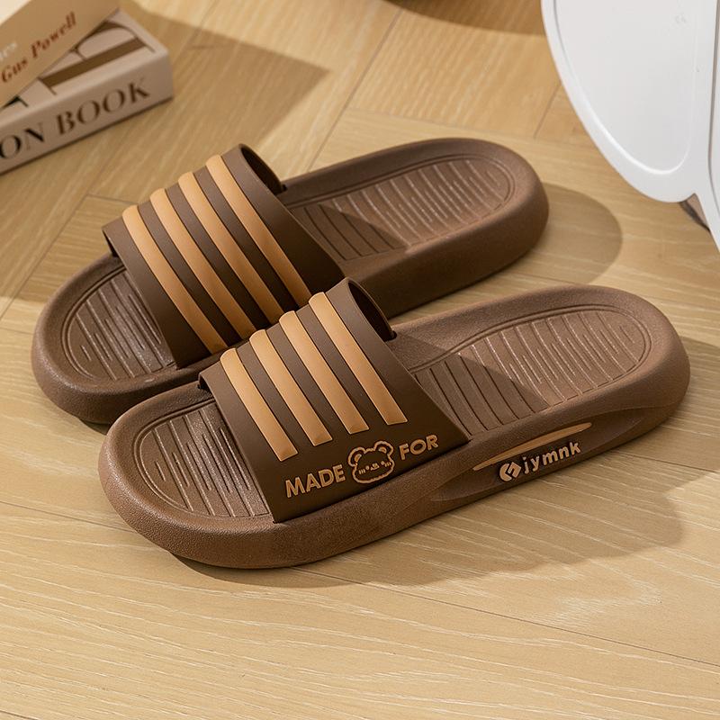 

Полосатые тапочки для мальчиков, летняя одежда для ванной, мягкая подошва, для дома, износостойкие, для общежития, для ванной, классные тапочки 44/45 коричневый