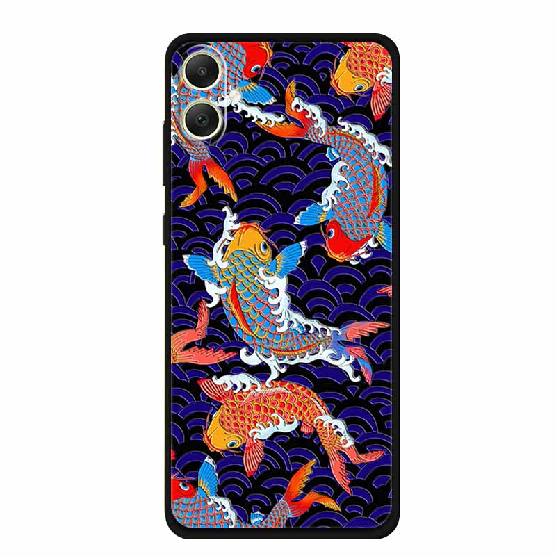 3D Emboss Case For Samsung Galaxy A06 M06 F06 A05 M05 F05 Phone Case A 06 M 05 Flower Black Silicone Soft Back Cover Coque Funda