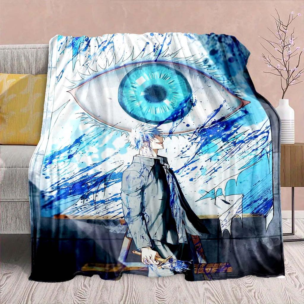 Jujutsu Kaisen Anime Flannel Blanket - Soft Warm Perfect for Sofa, Bedding Camping Travel Office Home Decor -QJY