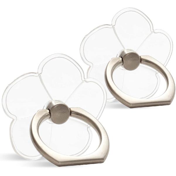 [2 Pack] Transparent Finger Ring Cell Phone Ring Holder Stand,360 Degree Rotation and 180 Degree Adjustable Finger Ring Kickstand with Polished