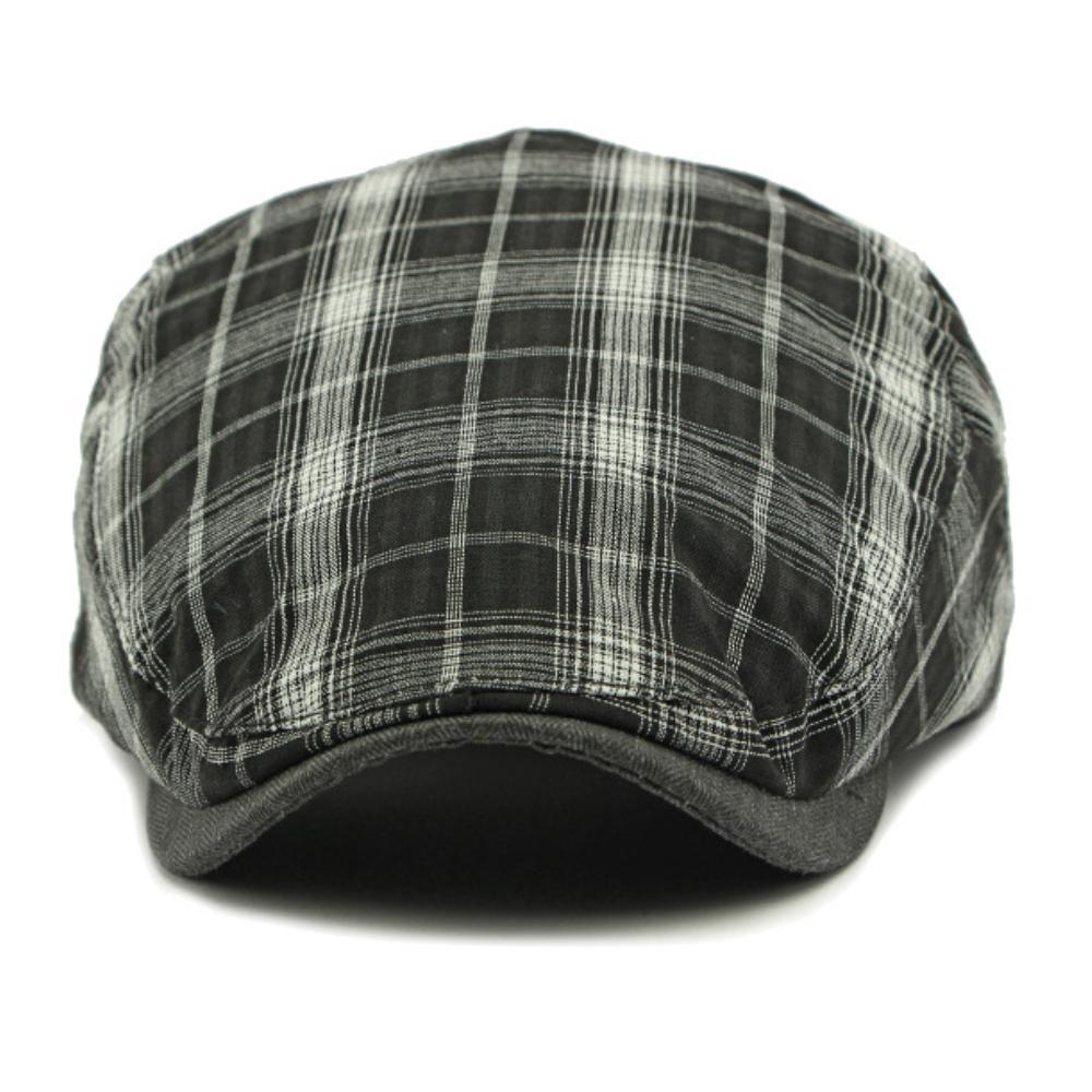 Ht4781 Berets Spring Summer Men Women Cap Vintage Plaid Artist Painter Beret Hat Male Female Ivy Flat Cap Adjustable Beret Caps