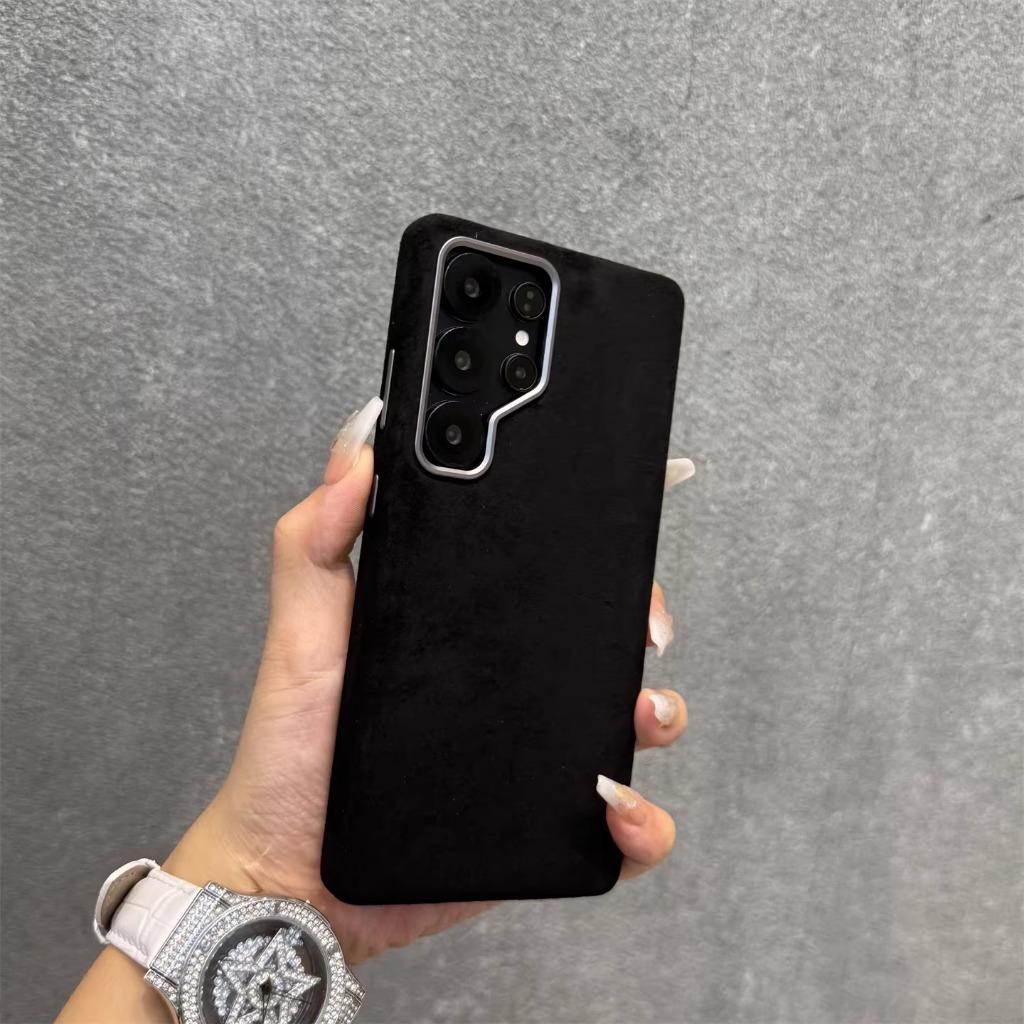 Luxury Leather Magnetic Attraction Case For Samsung Galaxy S26 Ultra S24 Plus S25U Premium Plain Suede Metal Lens Ring Cover