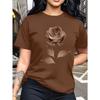 Fashion Women Floral Print T Shirt Funny Casual O-neck Short Sleeves T-shirt Summer Female Tee Shirt