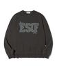ESCAPEFROM Star Denim Patch Print Pigment Sweatshirt Charcoal