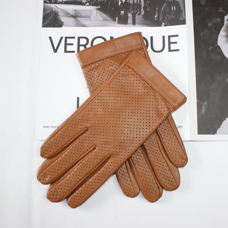 Men's sheepskin gloves colorful driving thin breathable touch screen spring and autumn