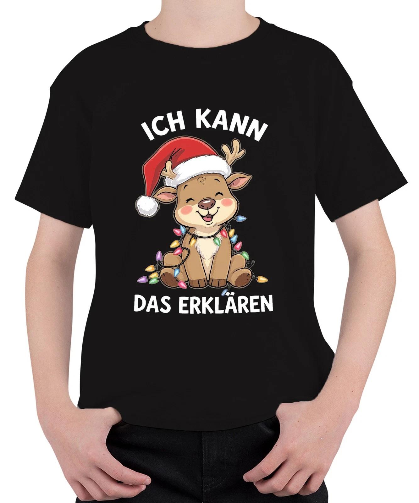 Ich kann das erklären Rentier Weihnachten Lichter Niedlich Lustig Unisex Kinder L