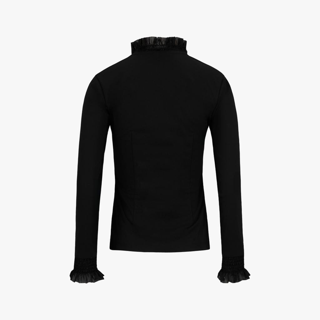 FAIRLIAR GOLF Frill V-Neck T-Shirt (Black)