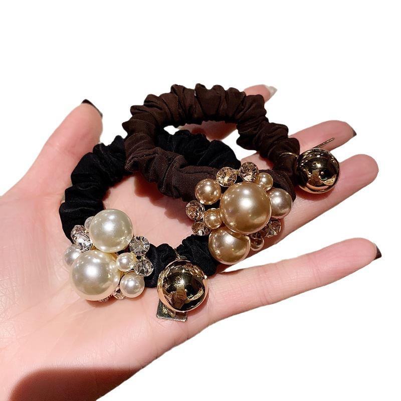 2024 Korean Style Dongdaemun Pearl Flower Hair Tie - Versatile Women's Headwear