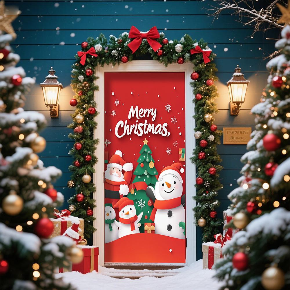 Cross-Border JIT Christmas Door Hanging Tapestry: Festive Decoration for Party and Room