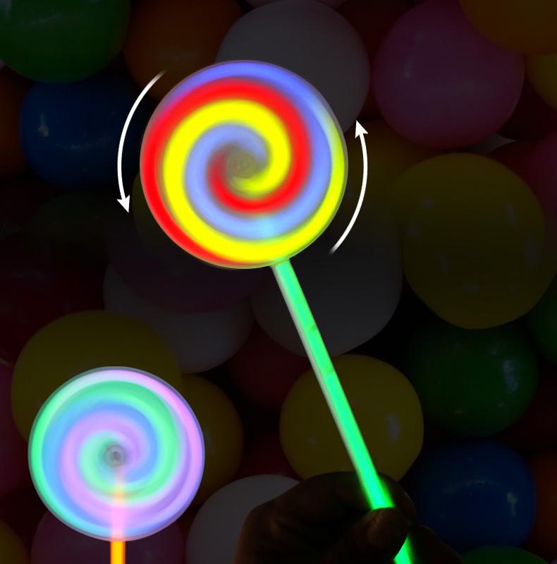 Colorful Rotating Glow Stick & Lollipop Light-Up Bracelet for Kids