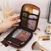 Mini Clear Travel Makeup Organizer Bag Small Cute Preppy Makeup Bag Cosmetic Zipper Toiletry Storage Clutch Coin Pouch For Women