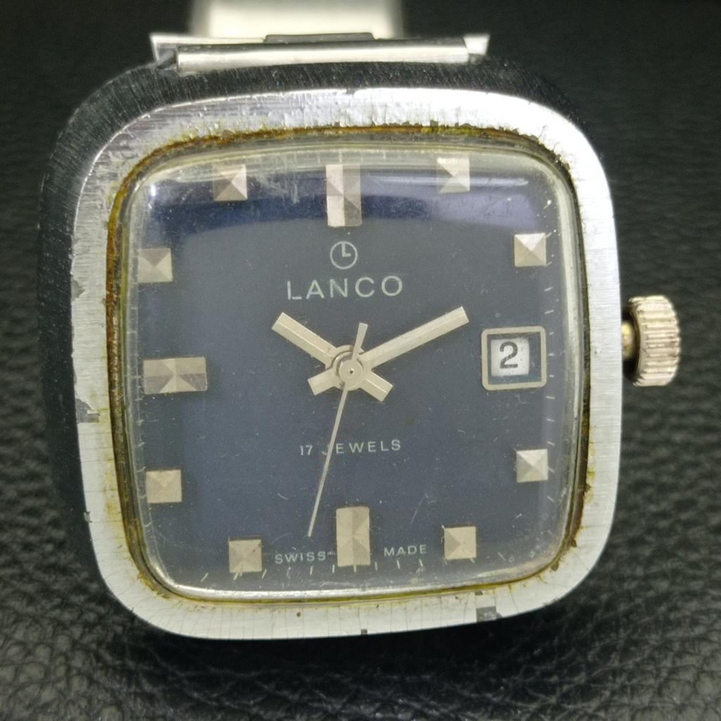 VINTAGE LANCO WINDING SWISS MENS ORIGINAL DIAL WATCH A700336-5 R202-a700336
