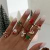 Drip Santa Elk Joint Ring Rings Holiday Gift Adjustable Ring Set