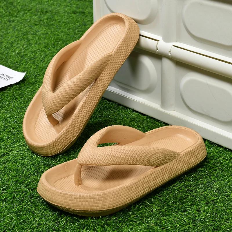 Fashion Thick Sole Slippers Men EVA Flip Flops Summer Shoes Couple Slippers Big Size 47 Outdoor Beach Sandals for Men Chanclas De Hombre
