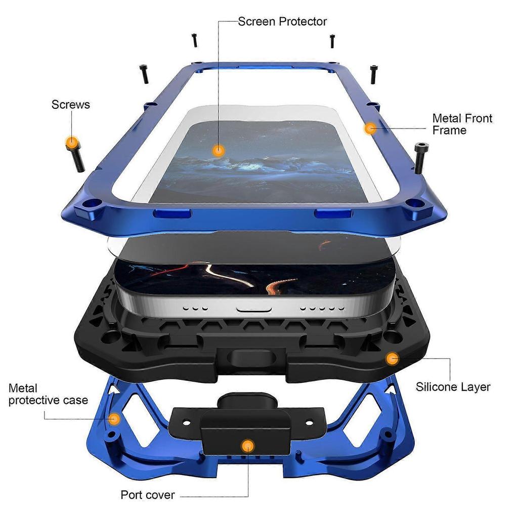 Metal Armor Construction IP65 Waterproof Phone Case