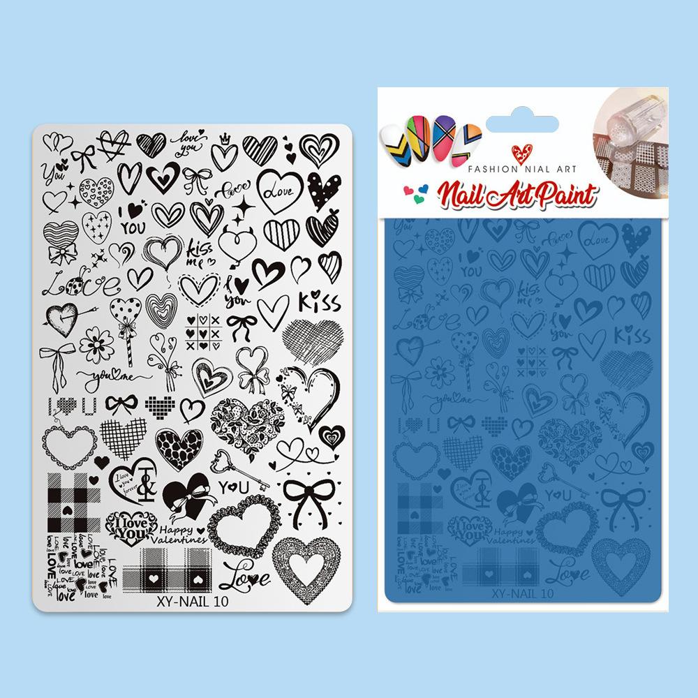 Nail Art Tool Printing Steel Plate Lace Transfer Butterfly Flower French Plaid Leopard Print Fireworks Year Of The Snake Pattern Template