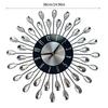 Crystal Leaves Wall Clock None-Ticking Silents Battery Operated Clocks Decorative Wall Clocks for Living Room Decors